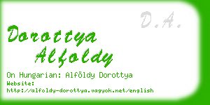 dorottya alfoldy business card